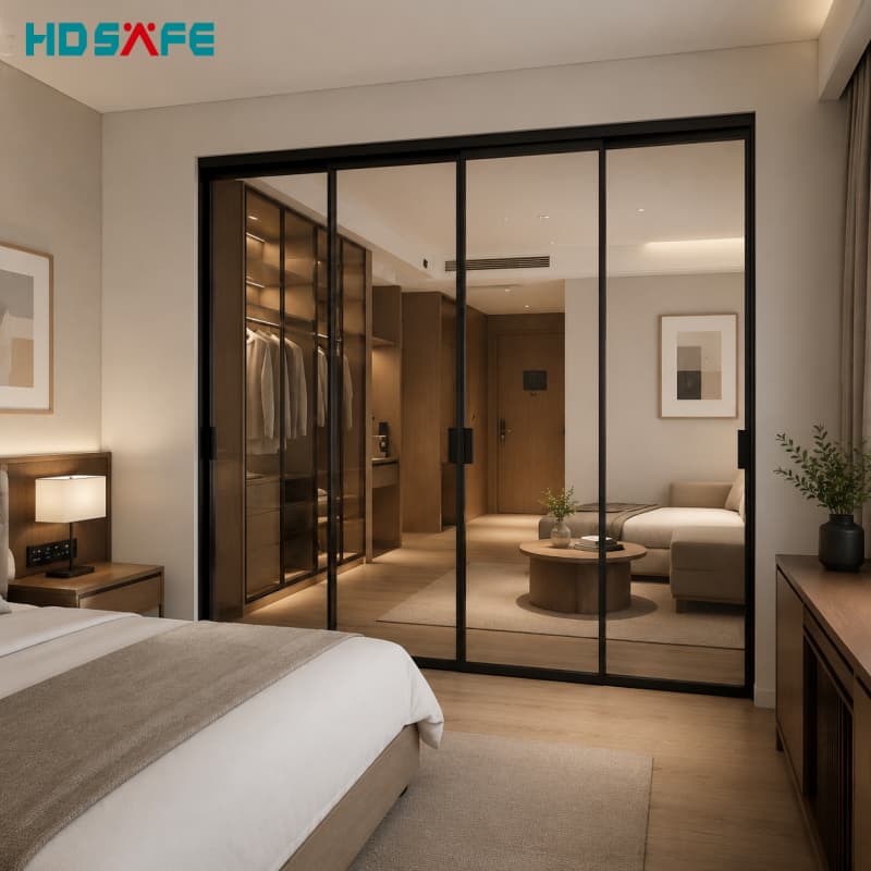 European Style Frosted Glass Sliding Doors for Modern Interiors with Slim Frames
