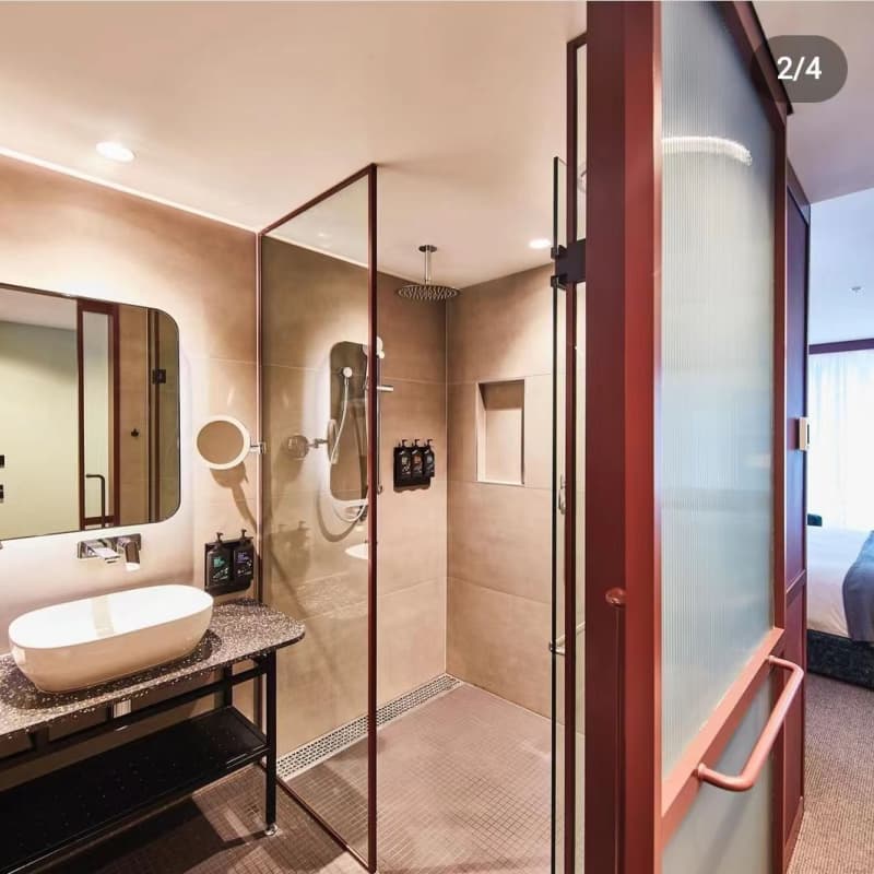 Commercial Hotel Frosted Glass Sliding Door Systems Interior Glass Partitions