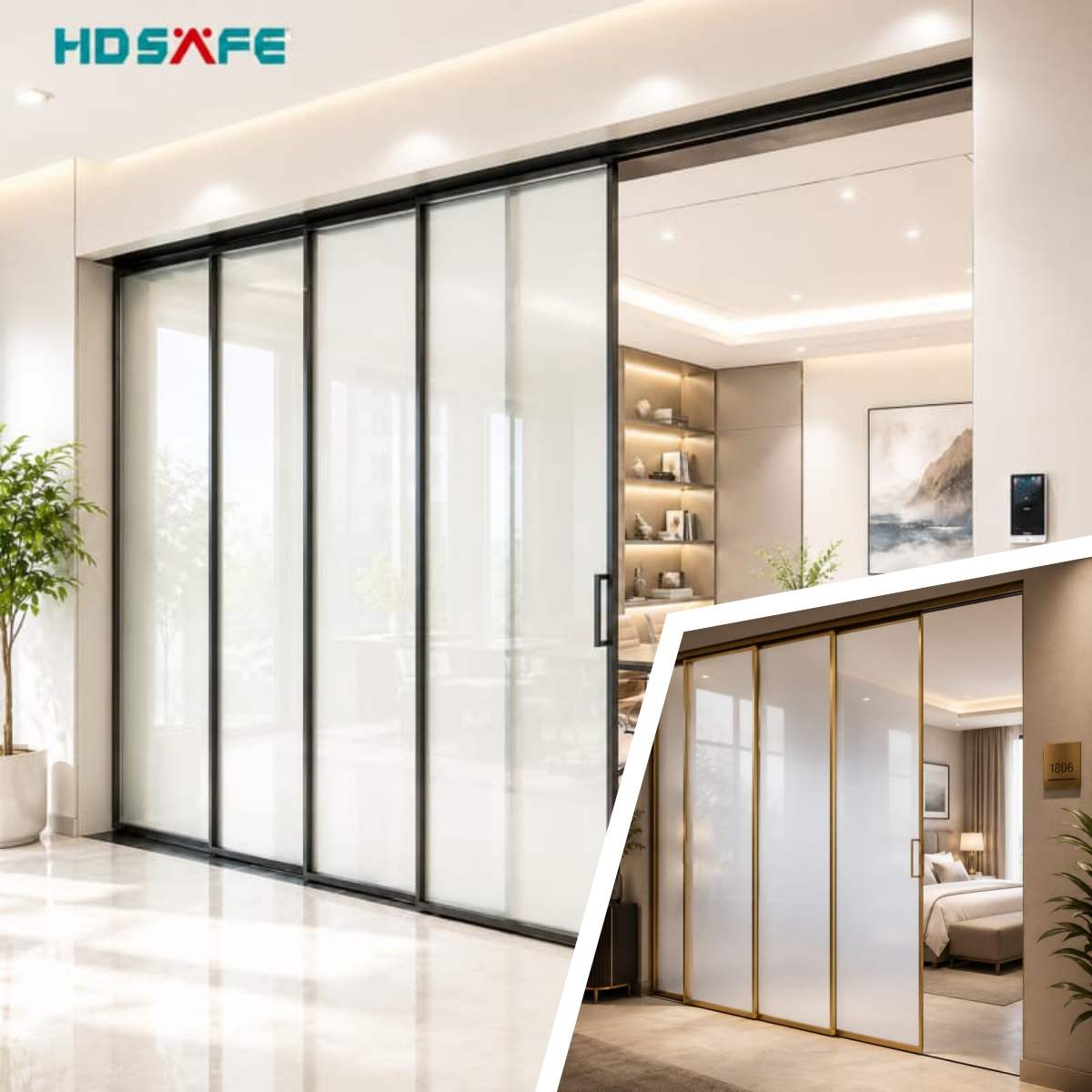 Luxury Champagne Gold Sliding Glass Doors For European Architectural Interiors Luxury Champagne Gold Sliding Glass Doors For European Architectural Interiors