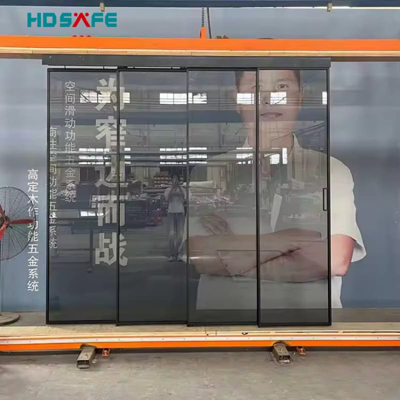 HDSAFE Black Glass Sliding Doors & Room Divider Systems