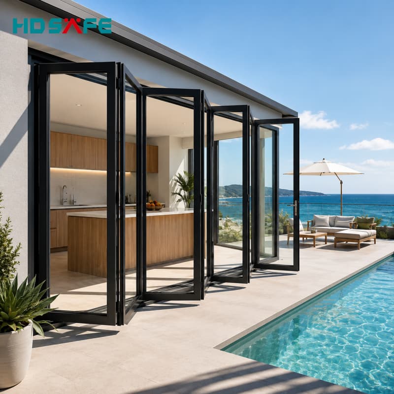 Architectural Bi-Fold Glass Doors Engineered For USA & Australia Standards