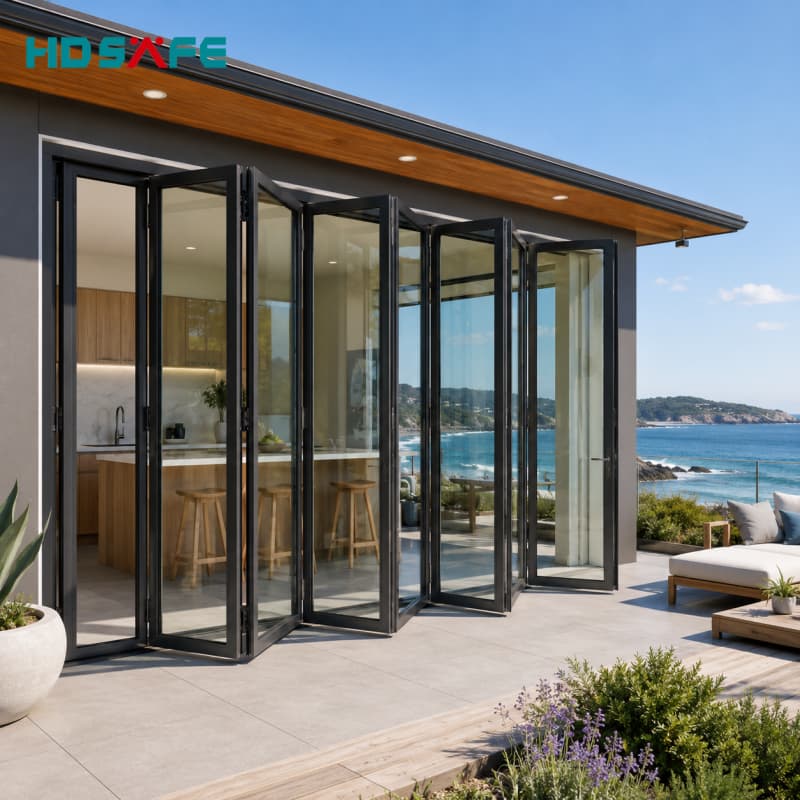 Architectural Bi-Fold Glass Doors Engineered For USA & Australia Standards