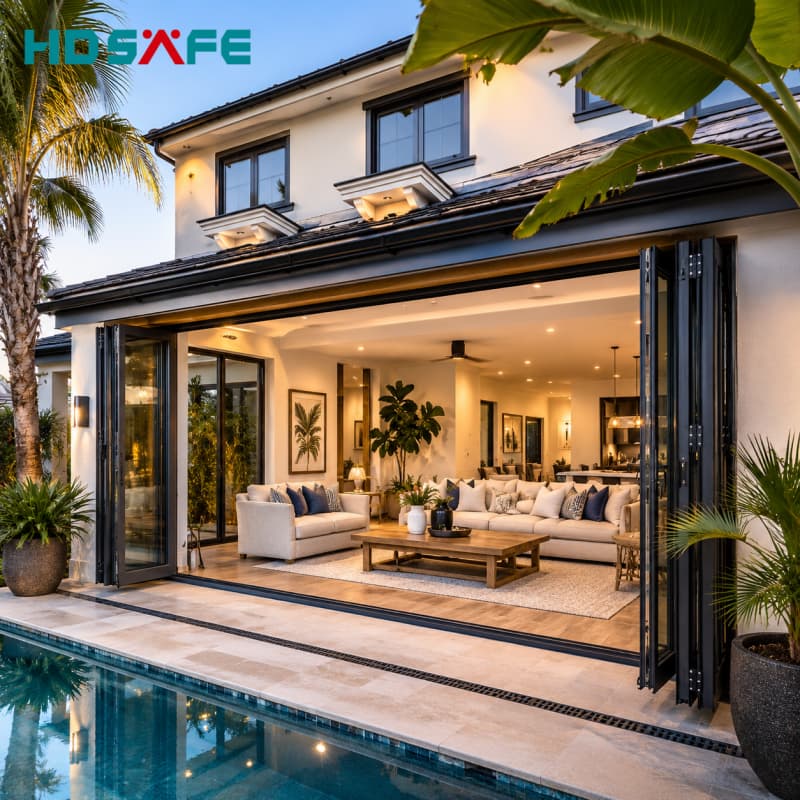 HDSAFE Factory Direct Bifold Doors For USA Construction Projects
