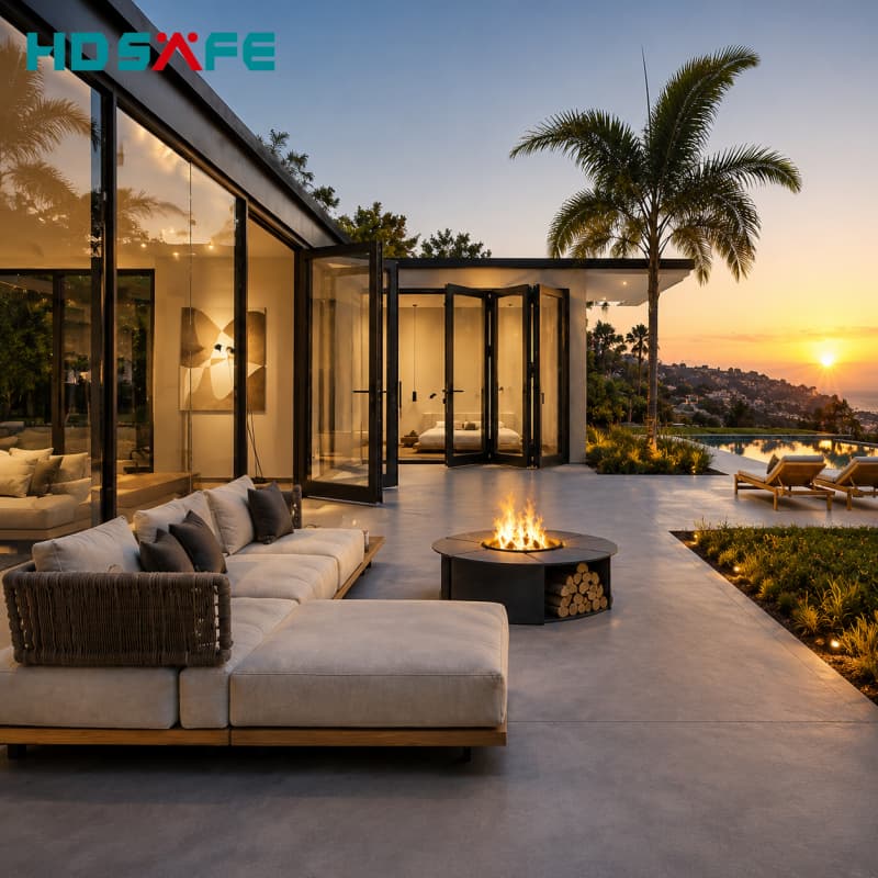 HDSAFE Factory Direct Bifold Doors For USA Construction Projects