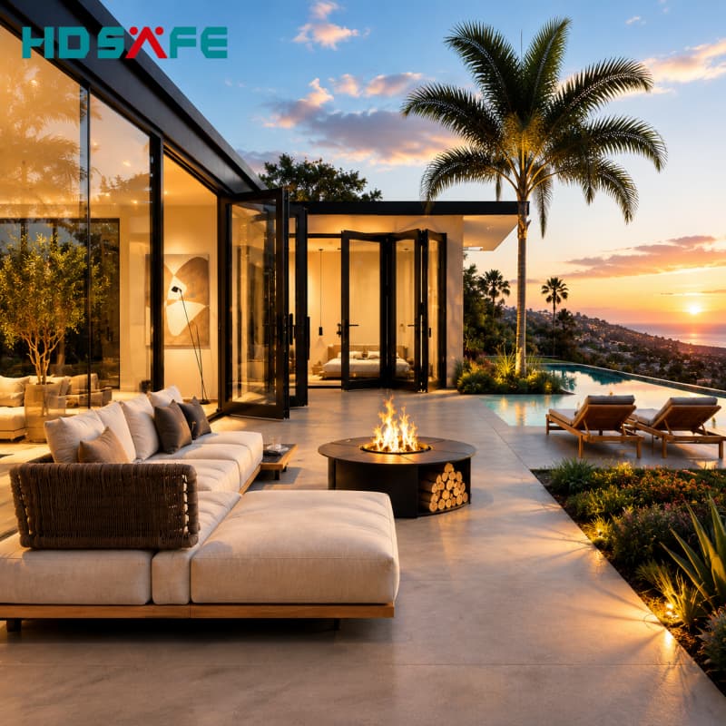 HDSAFE Factory Direct Bifold Doors For USA Construction Projects
