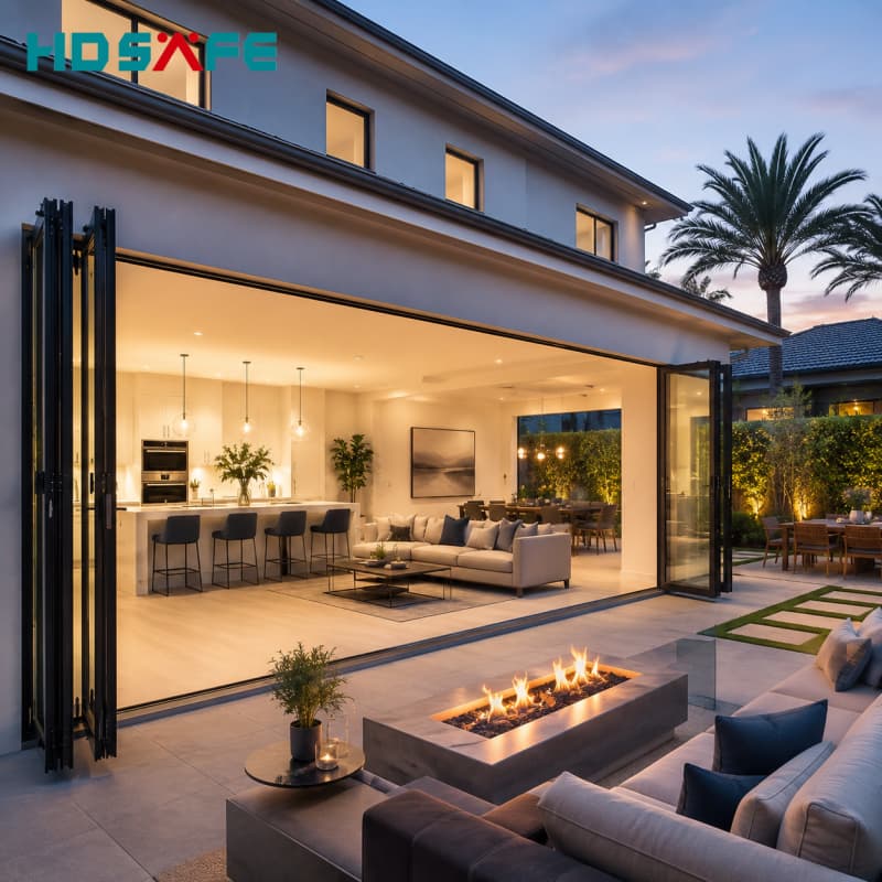 HDSAFE Factory Direct Bifold Doors For USA Construction Projects