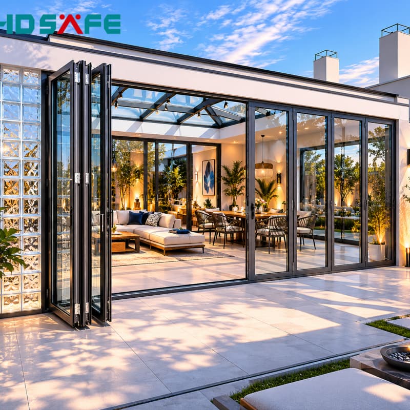 HDSAFE Factory Direct Bifold Doors For USA Construction Projects