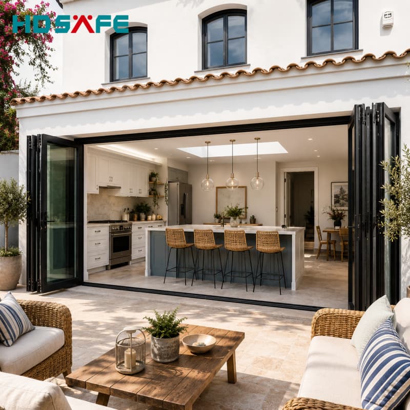 HDSAFE Factory Direct Bifold Doors For USA Construction Projects