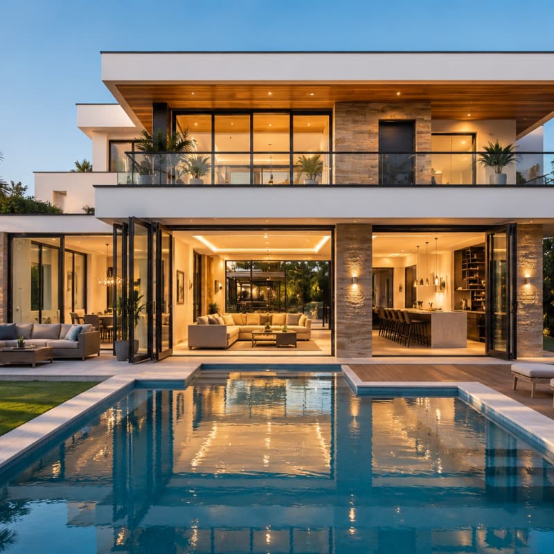 Architectural Bifold Patio Door For Luxury Villas And Resorts