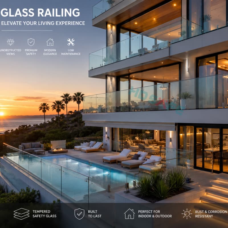 Premium Glass Railings For Villas, Decks & Balconies. Factory Direct Pricing.