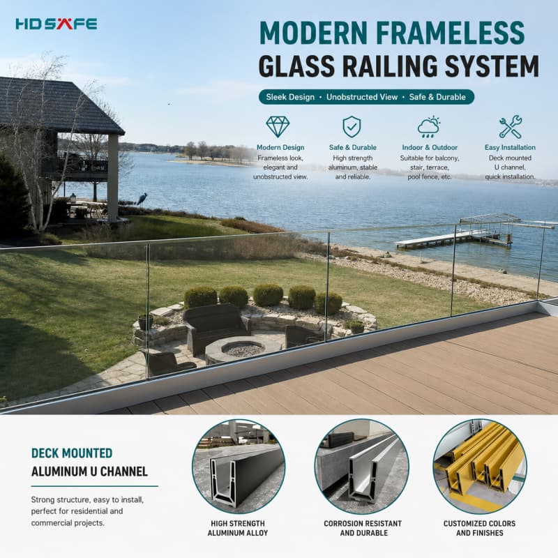 Easy Installation Frameless Glass Railing Systems for Modern Villas & Coastal Homes