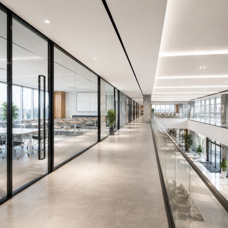 Office Glass Partition Wall System | Custom Soundproof Modular Glass Partitions for Modern Workspaces