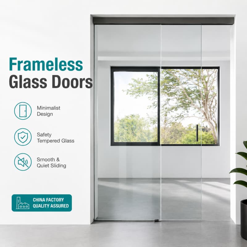 Custom Frameless Glass Door Systems for Modern Offices & Commercial Interiors