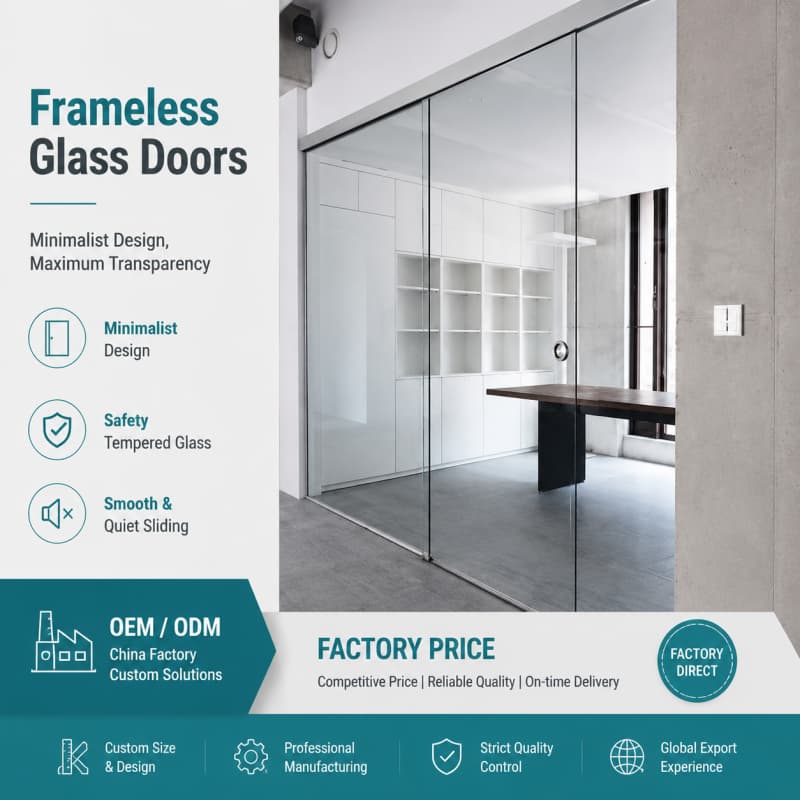 Custom Frameless Glass Door Systems for Modern Offices & Commercial Interiors
