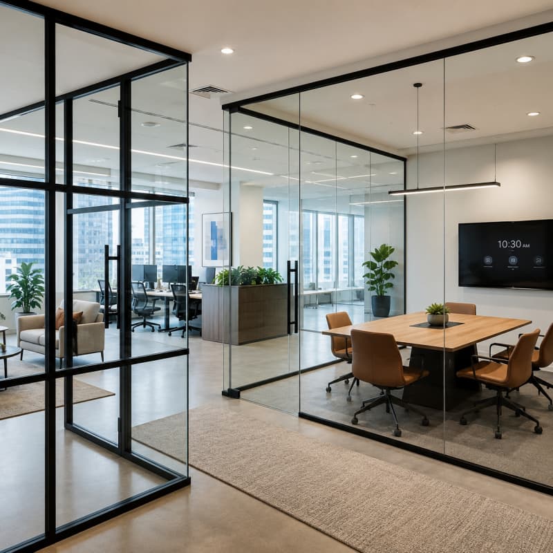 Minimalist Glass Office Partitions Design Premium & Custom for Global Projects