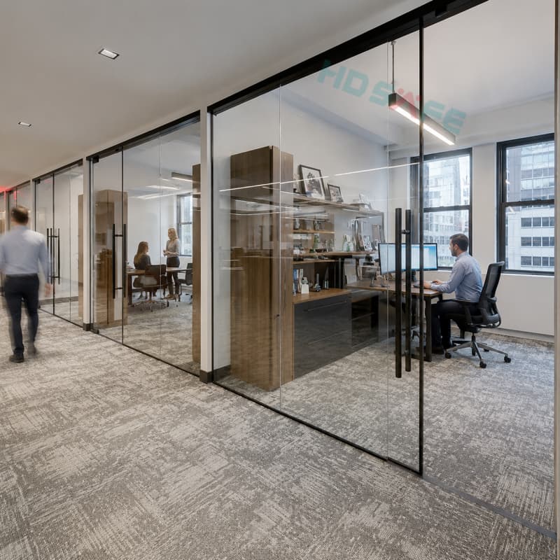 Commercial Office Glass Partition Walls & Frameless Glass Door Systems