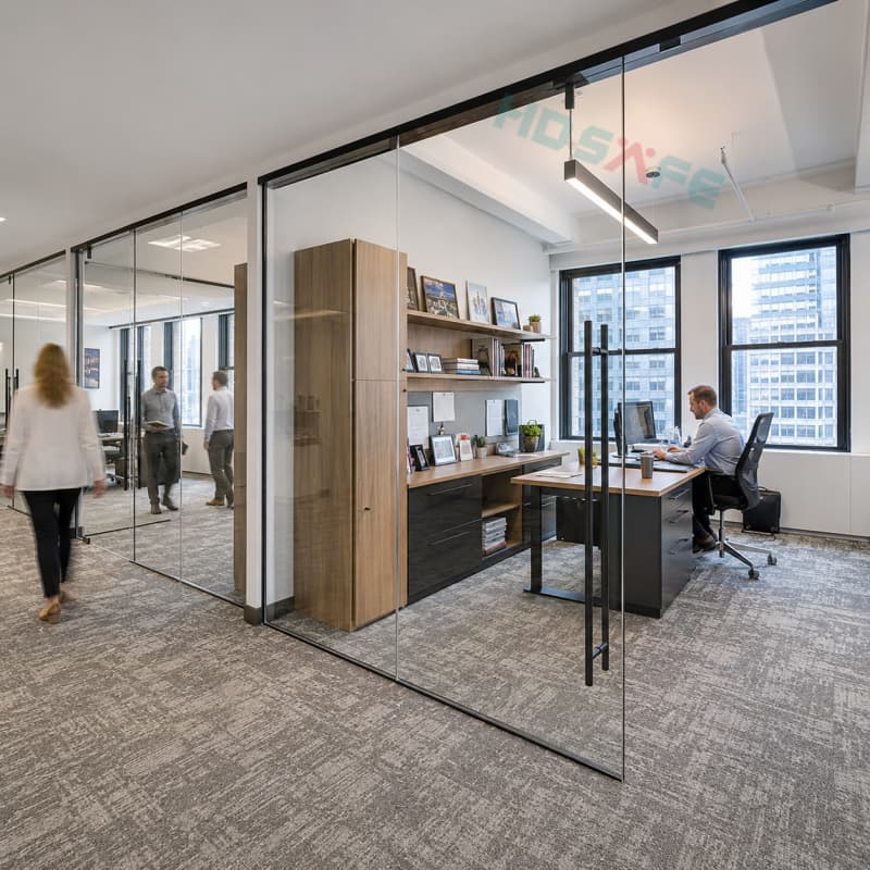 Commercial Office Glass Partition Walls & Frameless Glass Door Systems