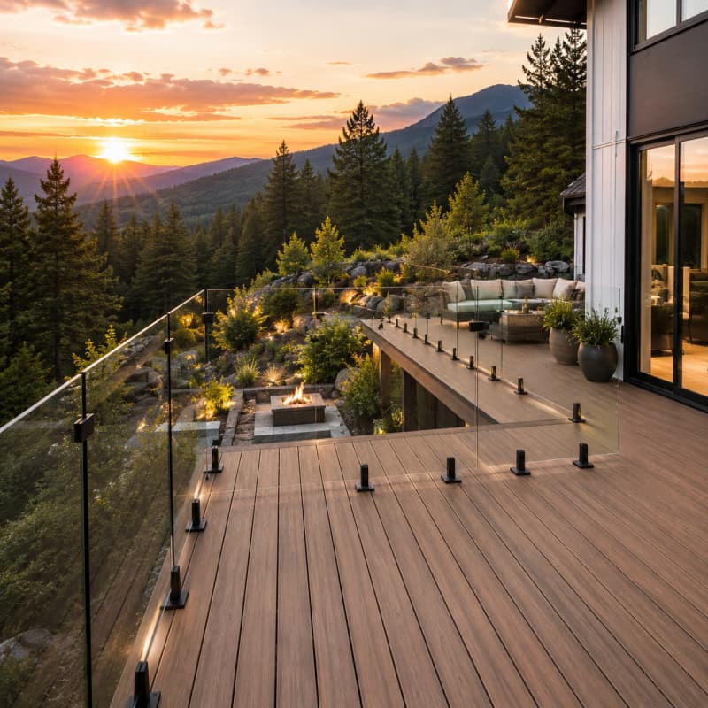 Premium Glass Railing System Frameless & Modern Durable Stainless Steel Hardware