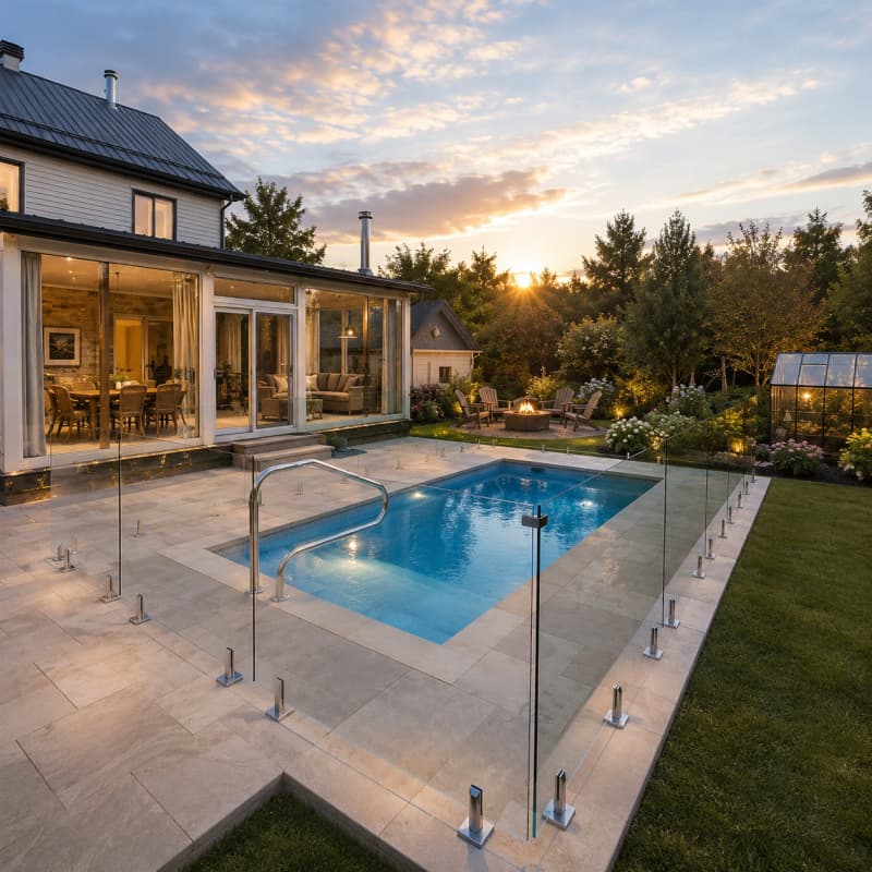 Premium Glass Railing System Frameless & Modern Durable Stainless Steel Hardware