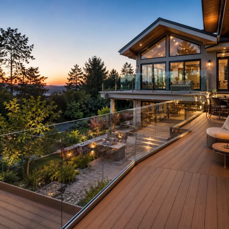 Premium Glass Railing System Frameless & Modern Durable Stainless Steel Hardware