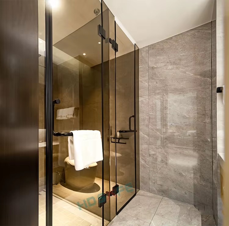 Commercial Grade Glass Shower Door for Hotel Projects | Custom Hospitality Enclosures