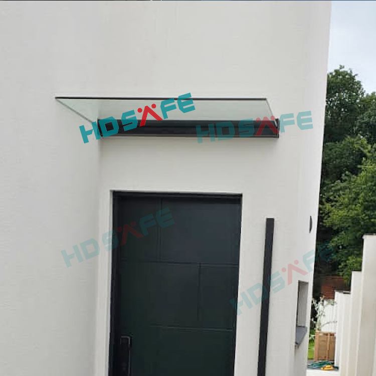 HDSAFE Custom LED Light Tempered Glass Door Canopy