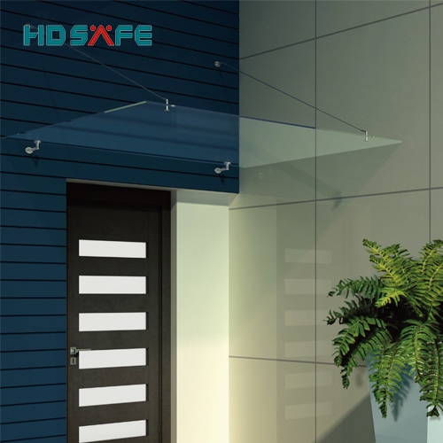 HDSAFE Custom LED Light Tempered Glass Door Canopy
