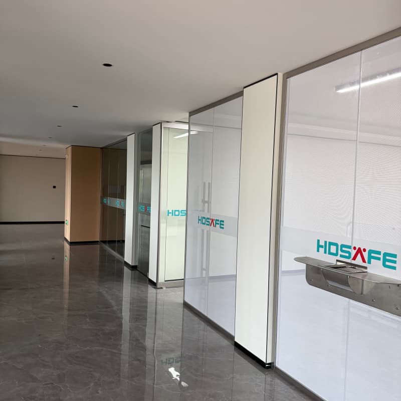 HDSAFE Double Glazed Acoustic Glass Office Partition System with Door