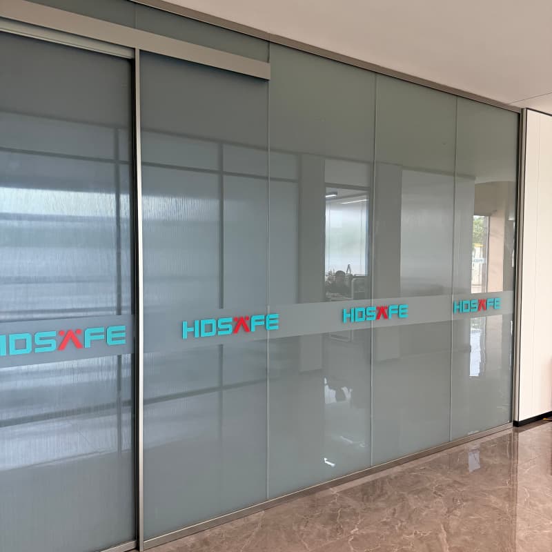 Smart Automatic Glass Office Door with Keypad & Fingerprint Access