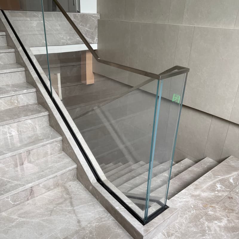 Concealed Base Shoe Structural Glass Railing System for Executive Offices