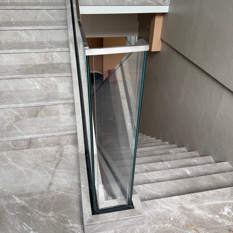 Concealed Base Shoe Structural Glass Railing System for Executive Offices