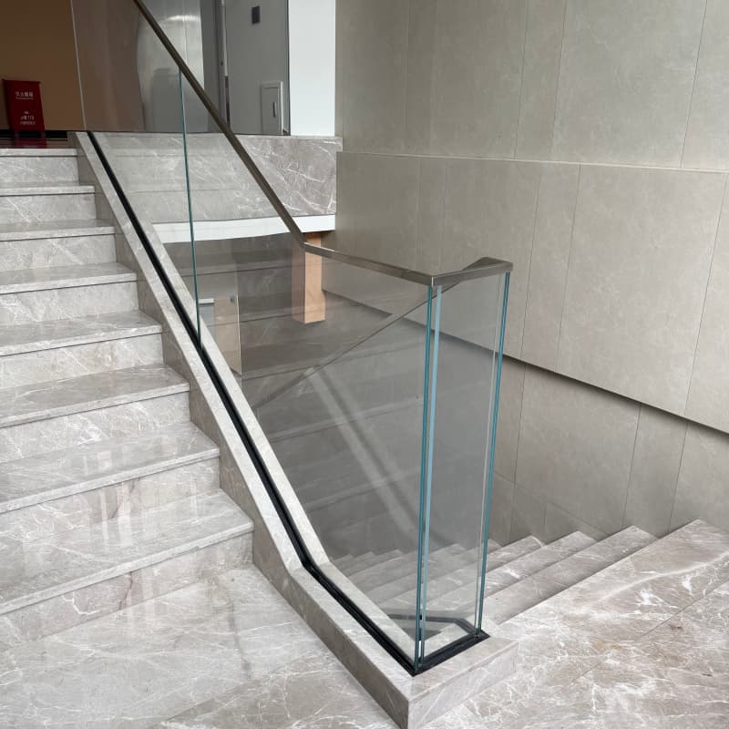 Concealed Base Shoe Structural Glass Railing System for Executive Offices