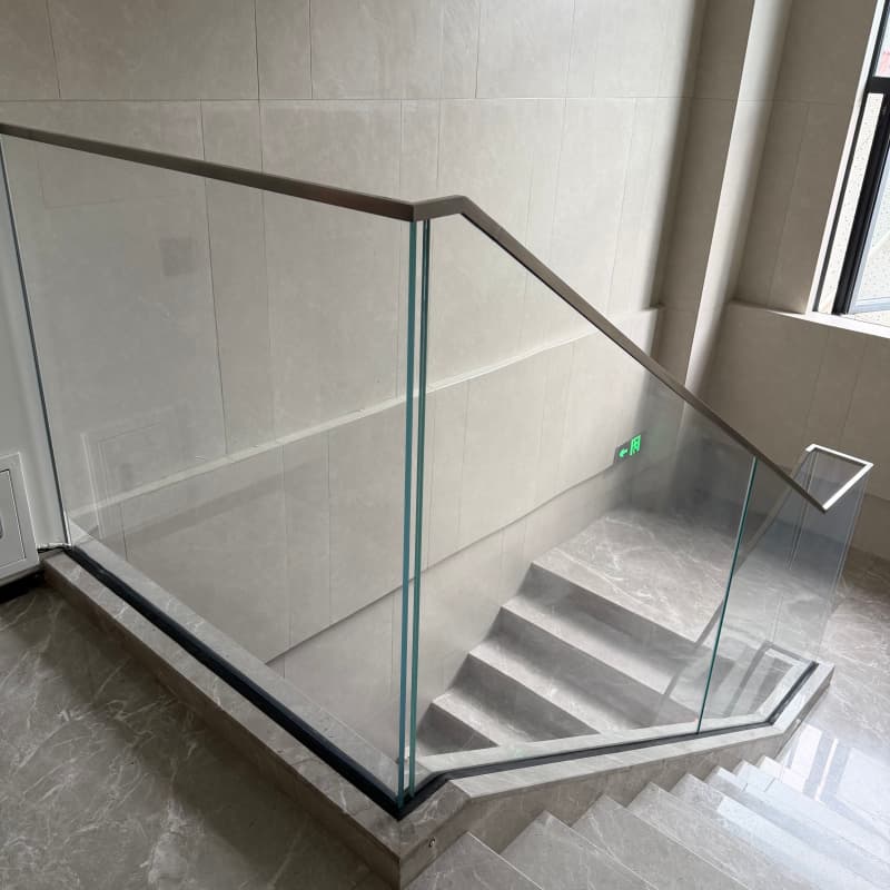 Concealed Base Shoe Structural Glass Railing System for Executive Offices