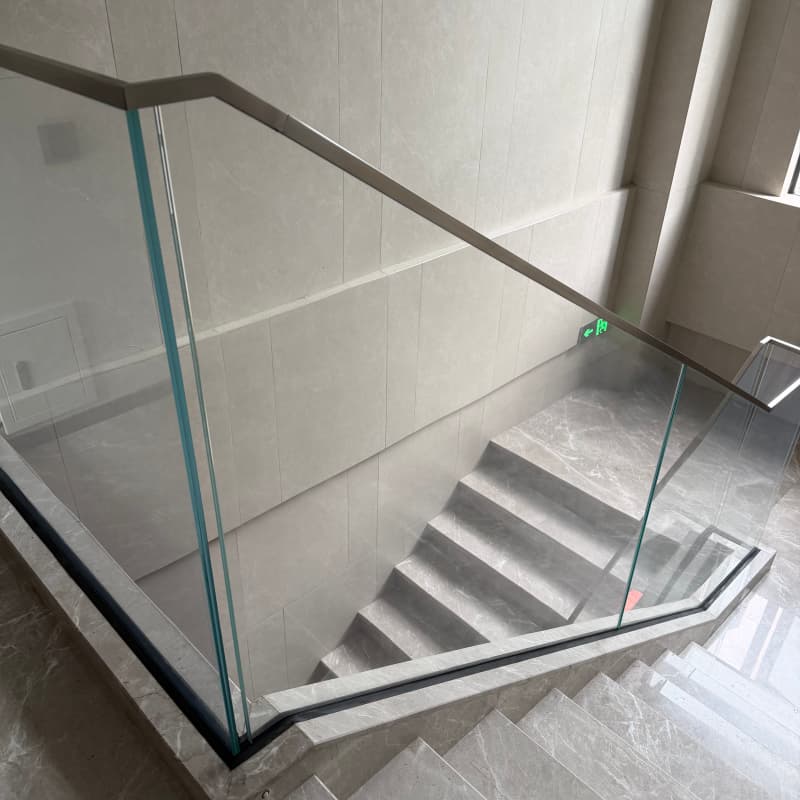 Concealed Base Shoe Structural Glass Railing System for Executive Offices