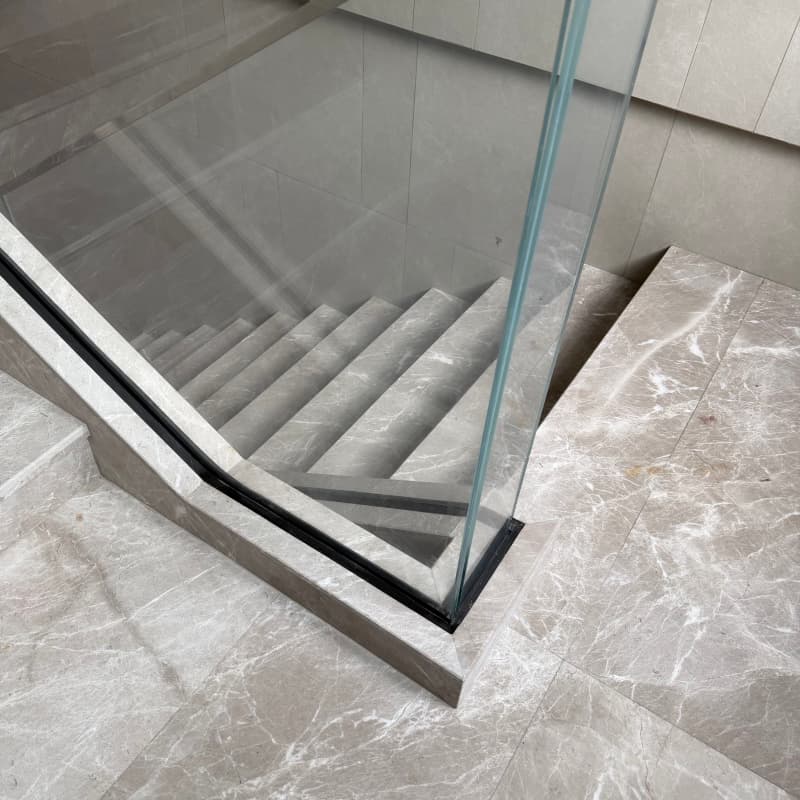 Concealed Base Shoe Structural Glass Railing System for Executive Offices