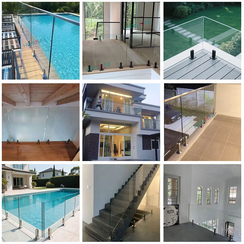 Modern Balcony Glass Railing Pool Fence Clamp Stainless Steel Spigot Railing Fittings