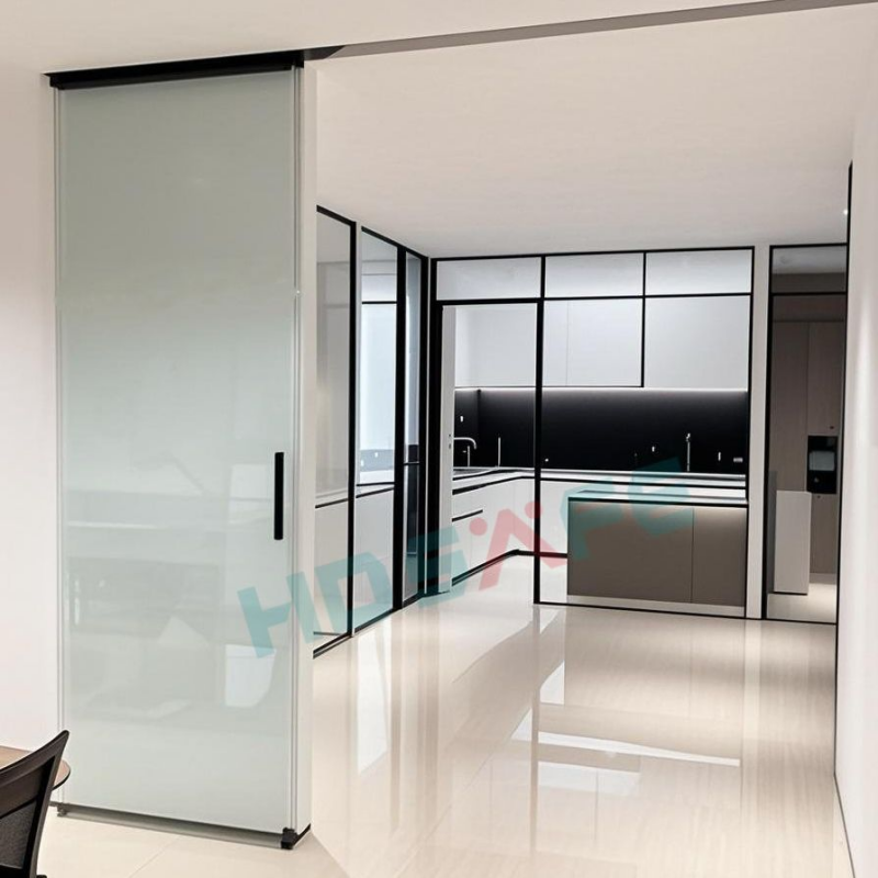 Luxury Frameless Glass Office Doors with Soft Close Hardware & Custom Design