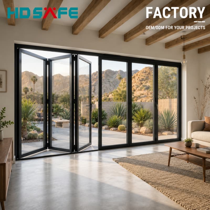 Premium Aluminum Bifold Door Thermal Break Folding Glass Doors for Residential & Commercial Projects