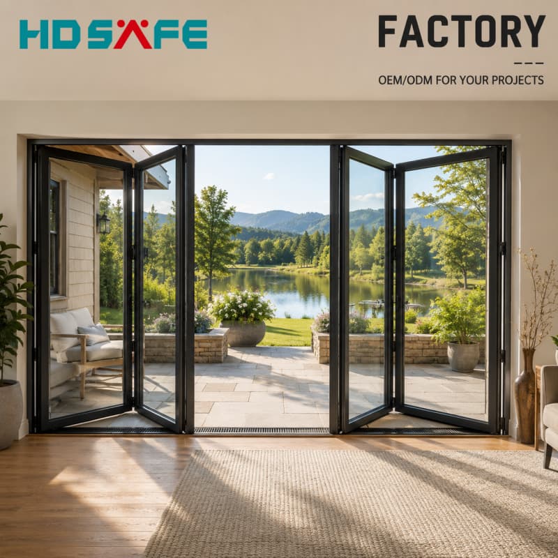 Premium Aluminum Bifold Door Thermal Break Folding Glass Doors for Residential & Commercial Projects