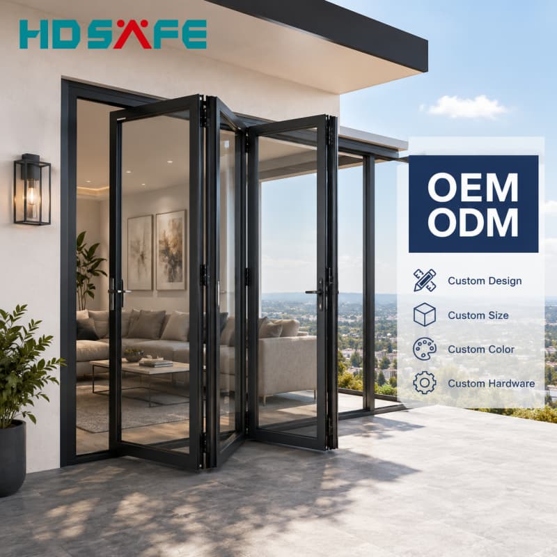 Premium Aluminum Bifold Door Thermal Break Folding Glass Doors for Residential & Commercial Projects