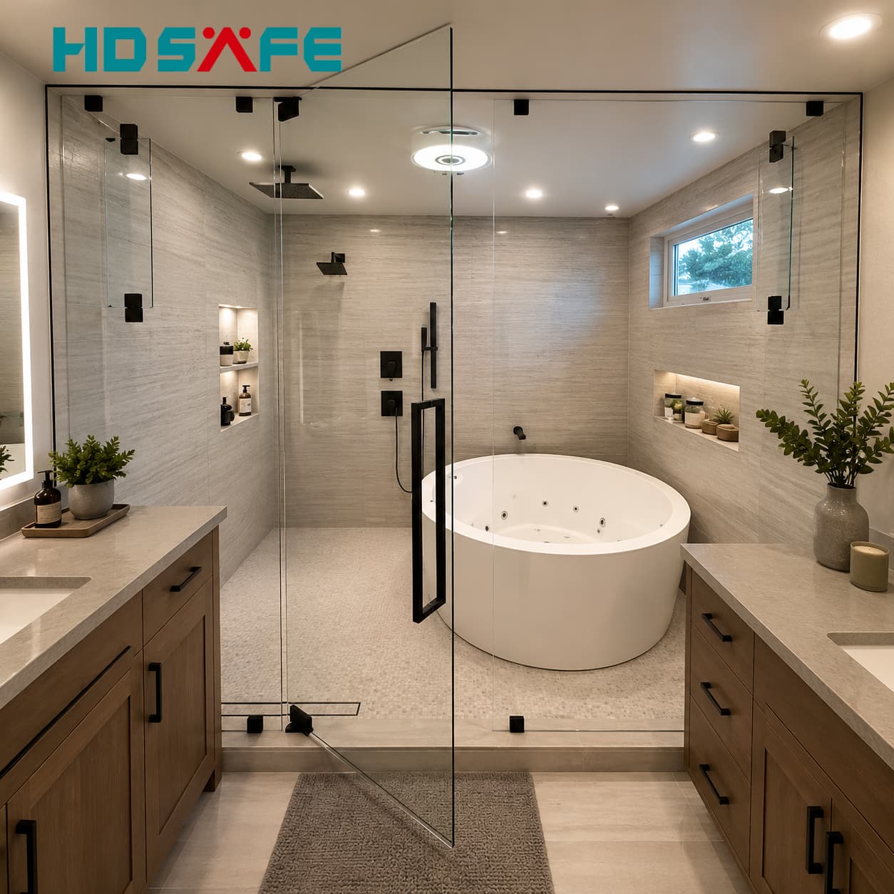 Modern Black Frameless Glass Shower Door