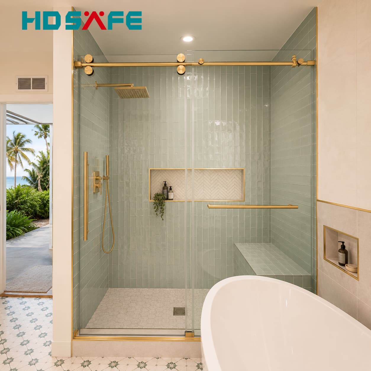 OEM Custom Color Frameless Glass Shower Door Manufacturer